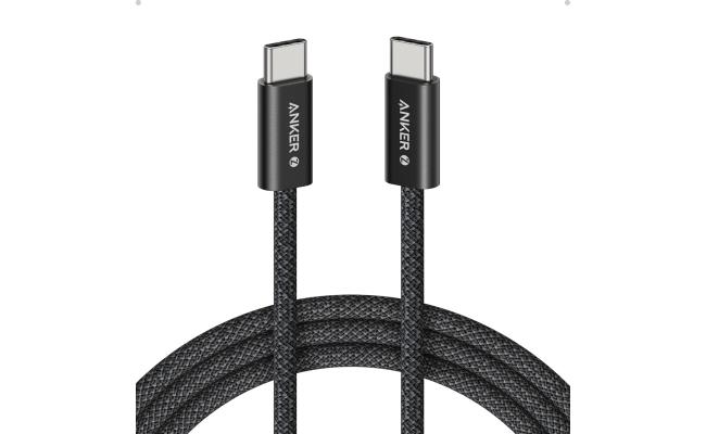 Anker Zolo 240W USB Type-C to USB Type-C Cable, Braided and Dirt-Free Type C Fast Charging 1.5m Cable - Black